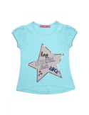 T-shirt with a star, mint NDZ8109 - Online store - Boutique